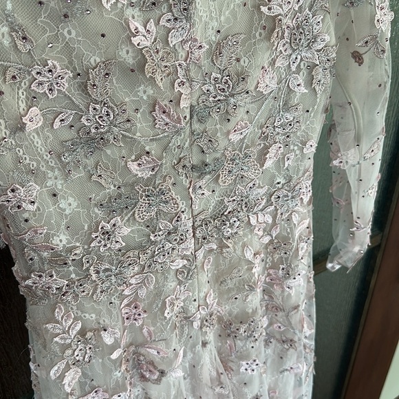 Mac Duggal Pink Embellished Long Sleeve Gown - Picture 14 of 15